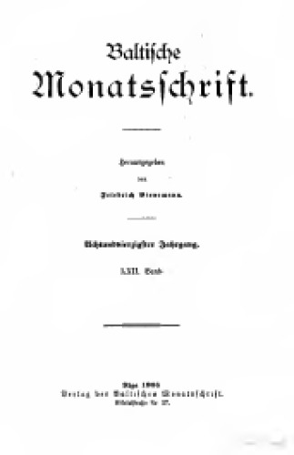 Baltische Monatsschrift