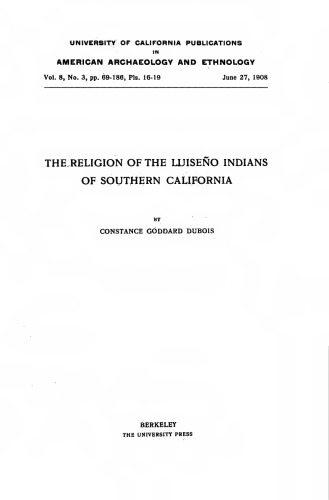 The Religion of the Leuiseño Indians of Southern California