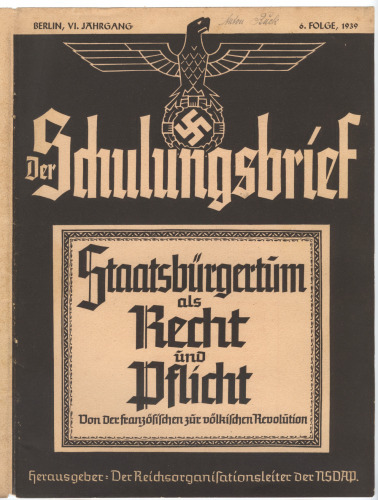 nsdap schulungsbrief 1939-06