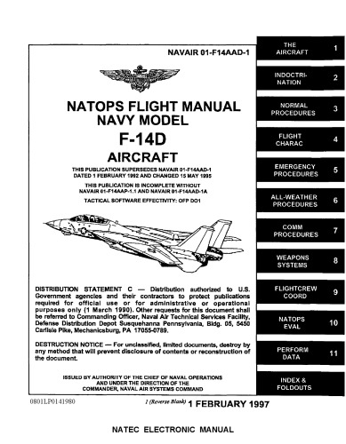 NATOPS Flight Manual US Navy F-14D fighter [NAVAIR 01-F14AAD-1]