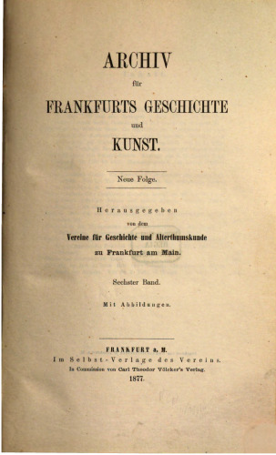 Archiv für Frankfurts Geschichte und Kunst