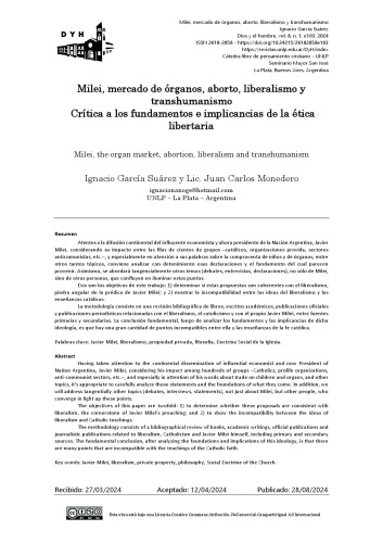 Milei, mercado de órganos, aborto, liberalismo y transhumanismoCrítica a los fundamentos e implicancias de la ética libertaria
