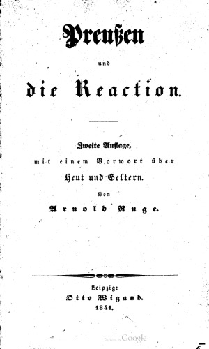 Preußen und die Reaction [Reaktion]