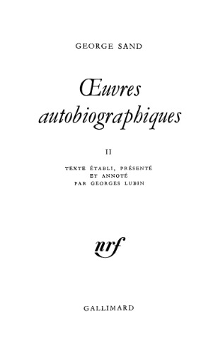 Oeuvres autobiographiques 2