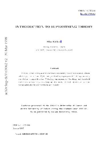 Introduction to superstring theory
