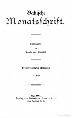 Baltische Monatsschrift