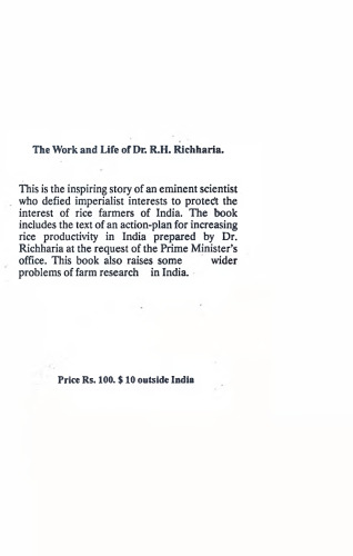 The Life and Work of Dr. R. H. Richharia
