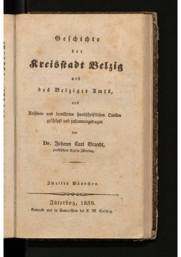 Geschichte der Kreisstadt Belzig und des Belziger Amts