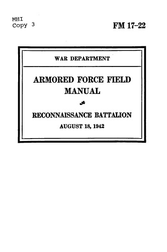 Armored force field manual : reconnaissance battalion