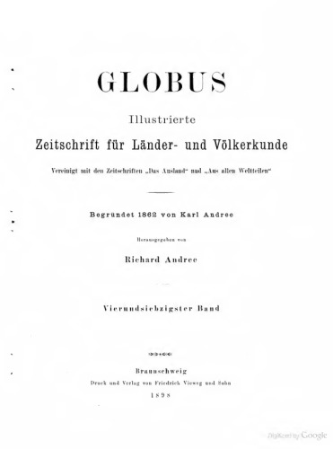 Globus. Illustrierte Zeitschrift für Länder- und Völkerkunde