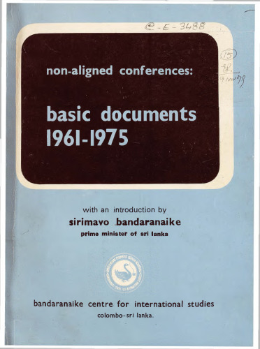 Non-Aligned Conferences: Basic Documents 1961-1975