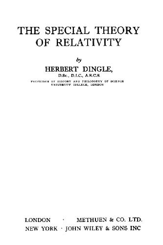 The Special Theory of Relativity