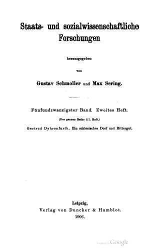 Ein schlesisches Dorf und Rittergut