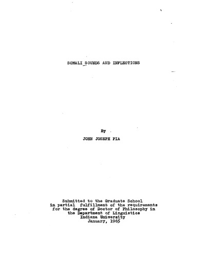 Somali sounds and inflections