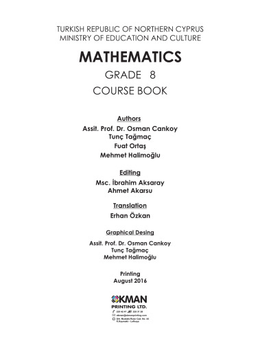Mathematics. Grade 8. Course Book