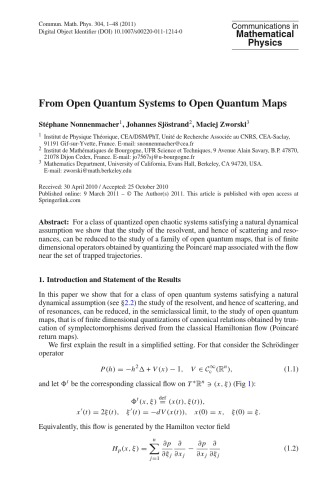 Communications in Mathematical Physics - Volume 304