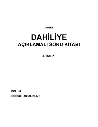 Tümer Dahiliye Soru Kitabı