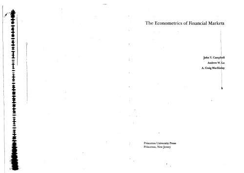 Finance Investment - The Econometrics of Financial Markets