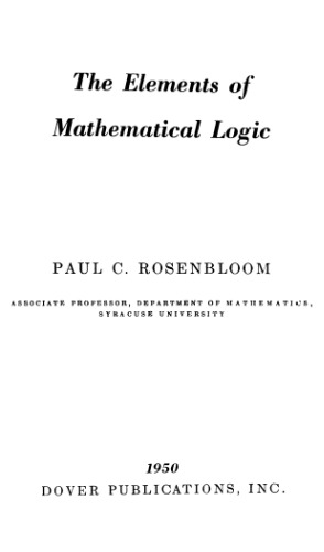 The elements of mathematical logic