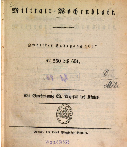 Militär-Wochenblatt
