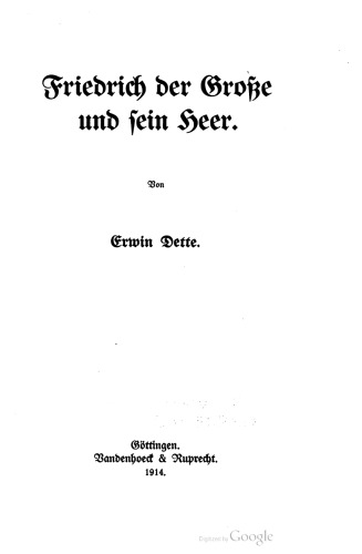 Friedrich der Große und sein Heer