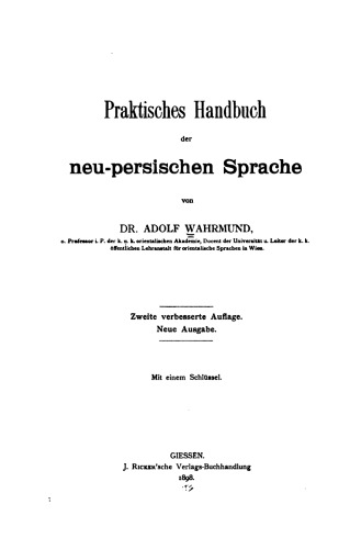 Praktisches Handbuch der neu-persischen Sprache