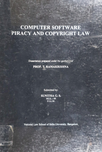 Computer Software Piracy & Copyright Law
