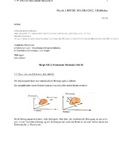 Physik I (neu). 3. Newtonsche Mechanik, 2