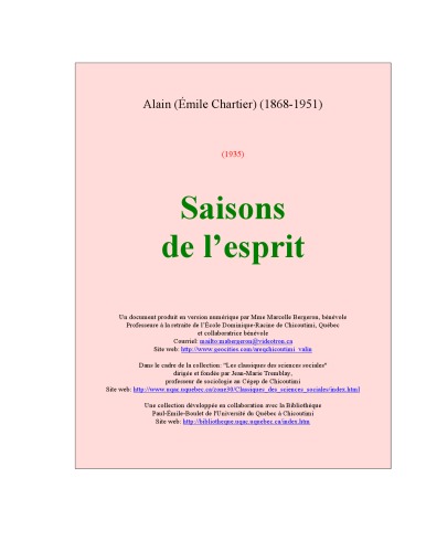 Les Saisons de l'esprit