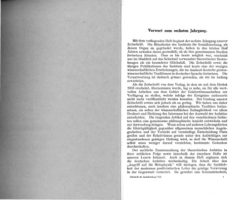 Zeitschrift für Sozialforschung Der neueste Angriff auf die Metaphysik