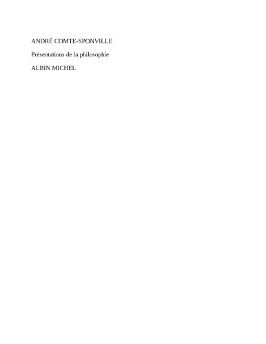 Présentations de la philosophie