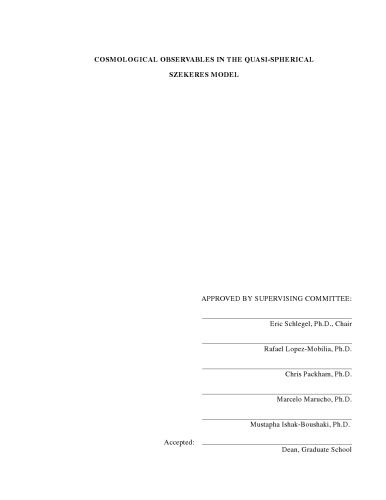 Cosmological Observables in the Quasi-Spherical Szekeres Model