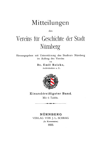 Mitteilungen des Vereins für Geschichte der Stadt Nürnberg