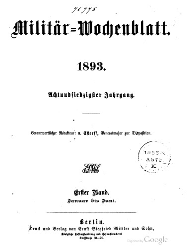 Militär-Wochenblatt