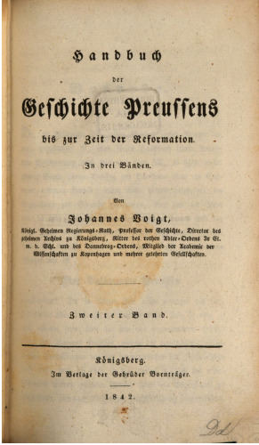 Handbuch der Geschichte Preußens bis zur Zeit der Reformation