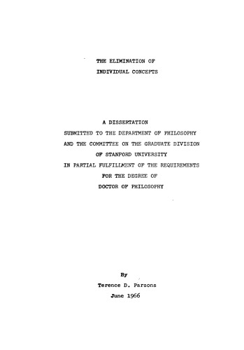 The Elimination of Individual Concepts