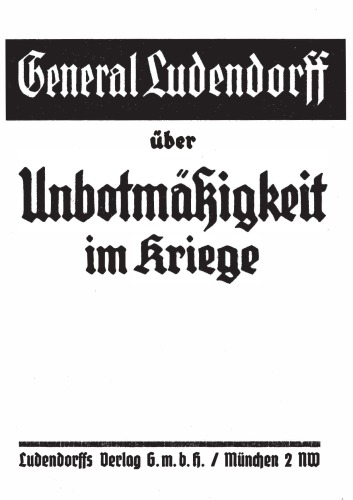 Ueber Unbotmaessigkeit im Kriege