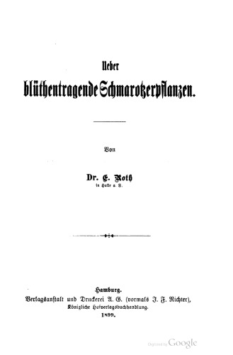 Über blütentragende Schmarotzerpflanzen
