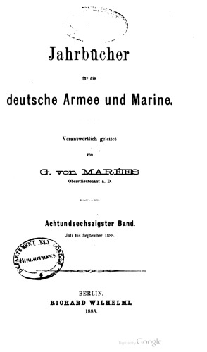 Jahrbücher für die Deutsche Armee und Marine