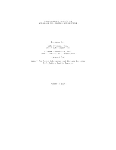 Toxicological profiles - Bromoform and chlorodibromomethane