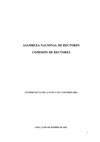 Anteproyecto de la nueva ley universitaria
