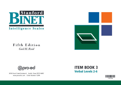 Stanford Binet V (SB-V) Item Book 3