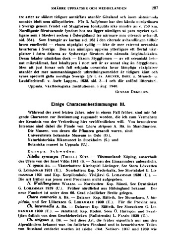 Einige Characeenbestimmungen III