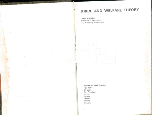 Price and welfare theory