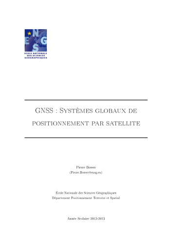 GNSS : Systèmes globaux de positionnement par satellite
