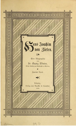 Hans Joachim von Zieten : Eine Biographie