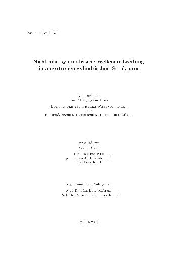 Nicht axialsymmetrische Wellenausbreitung in anisotropen zylindrischen Strukturen