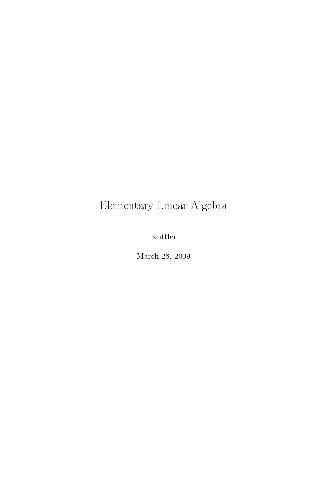 Elementary linear algebra