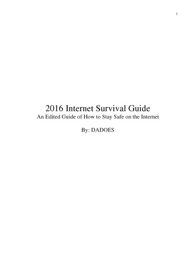 2016 Internet Survival Guide