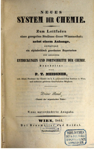 Neues System der Chemie ; zum Leitfaden eines geregelten Studiums dieser Wissenschaft